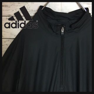 アディダス(adidas)の【美品レアデザイン】アディダス☆ハーフジップナイロンシャツ　人気黒色　G50(Tシャツ/カットソー(半袖/袖なし))