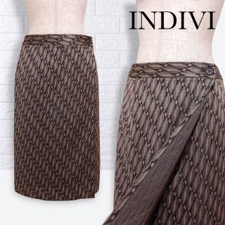 インディヴィ(INDIVI)のINDIVI 柄 タイト スカート(ひざ丈スカート)