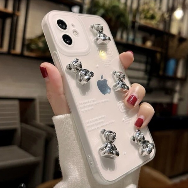 Apple(アップル)の【一点】iPhone13pro MAX 3Dベアー テディベアー クリア 韓国  スマホ/家電/カメラのスマホアクセサリー(iPhoneケース)の商品写真