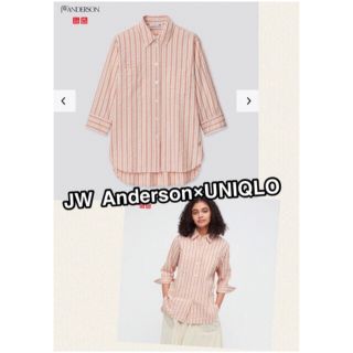 ジェイダブリューアンダーソン(J.W.ANDERSON)のJW ANDERSON × UNIQLO シアサッカーストライプシャツ S(シャツ/ブラウス(長袖/七分))