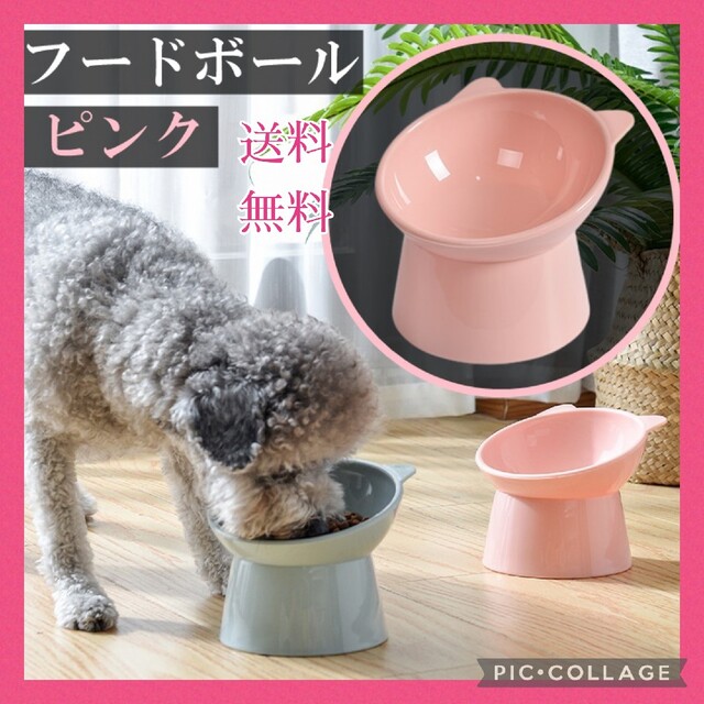 ☆ピンク　犬猫　フードボール　ペットボール　ご飯　ペット用品　給食器　餌 その他のペット用品(猫)の商品写真