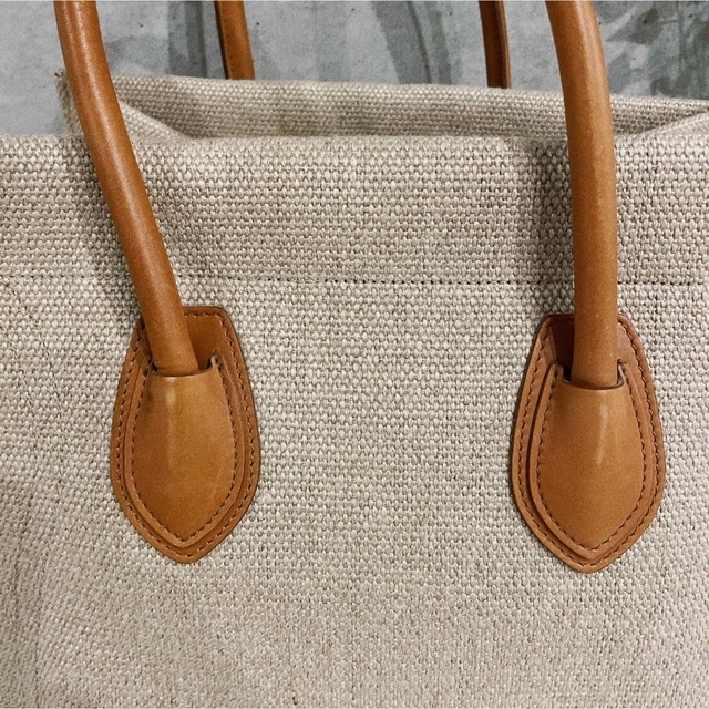 CELINE セリーヌ ラゲージ スモールスクエア ファントム 麻×レザー-