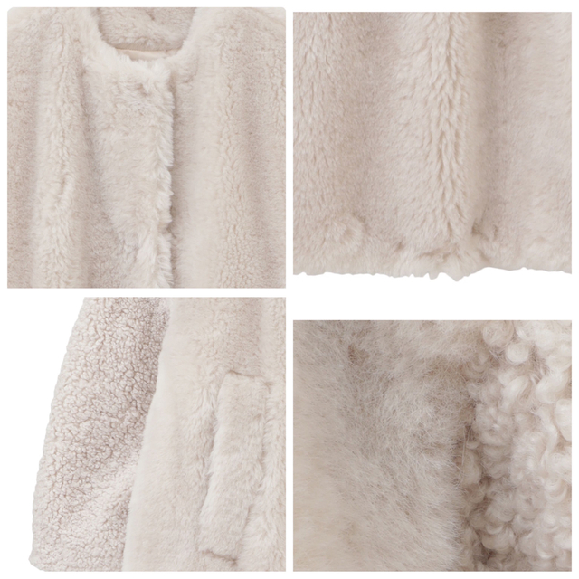 CLANE MIX FUR COCOON COAT アイボリー2サイズ