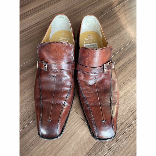 伊製 ENRICO COVERI エンリココベリ スリッポンローファー茶31cm