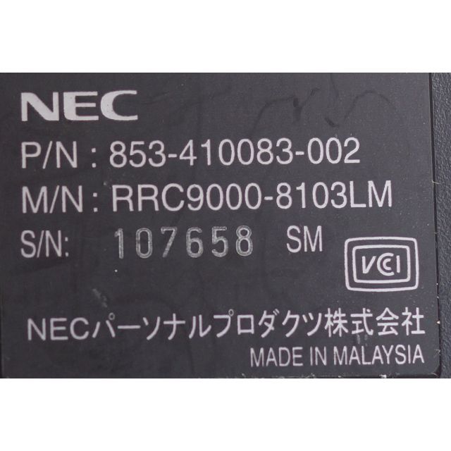 NEC(エヌイーシー)のNEC PC/TV リモコン RRC9000-8103LM ( #4914 ) スマホ/家電/カメラのPC/タブレット(PC周辺機器)の商品写真