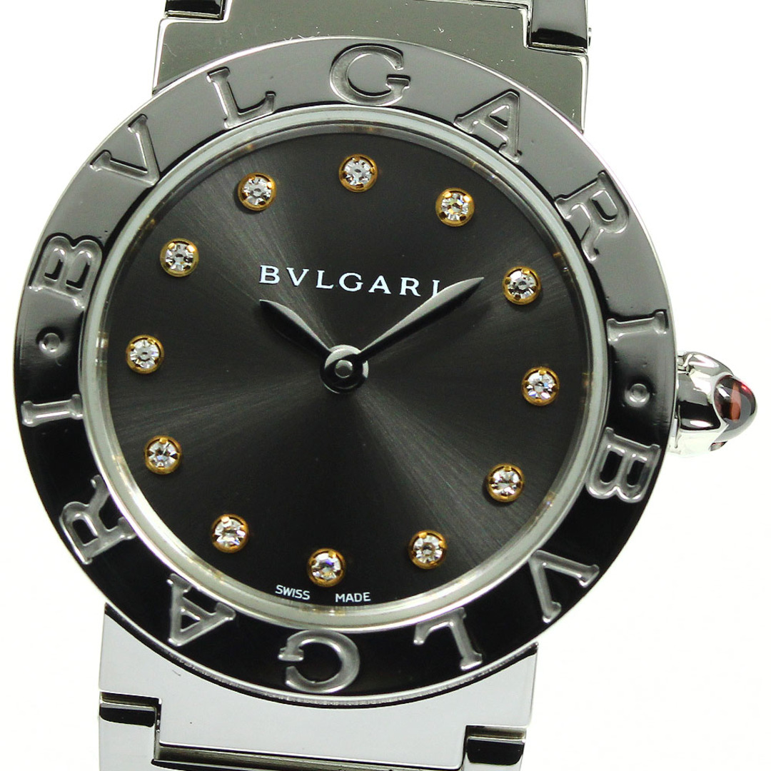 ☆美品 【BVLGARI】ブルガリ ブルガリブルガリ 12Pダイヤ BBL26S クォーツ レディース_733911【ev10】