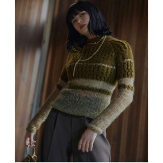 アメリヴィンテージ(Ameri VINTAGE)のBUMPY SHEER DOCKING KNIT(ニット/セーター)