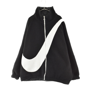 ナイキ(NIKE)のNIKE ナイキ BIG SWOOSH SHERPA JACKET ビッグスウッシュ リバーシブルシェルパフリースジャケット ブラック CI8938-010(フライトジャケット)