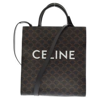 セリーヌ(celine)のCELINE セリーヌ トリオンフキャンバス柄 ミディアムバーティカルカバトート バッグ ショルダーバック タン(ショルダーバッグ)