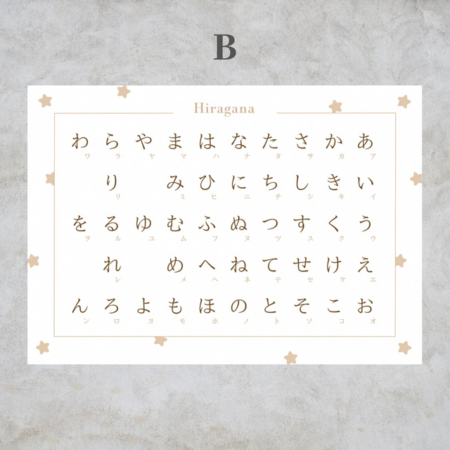 [ A4 _ ひらがな表 ] 選べるデザイン3種類 知育ポスター キッズ/ベビー/マタニティのおもちゃ(知育玩具)の商品写真