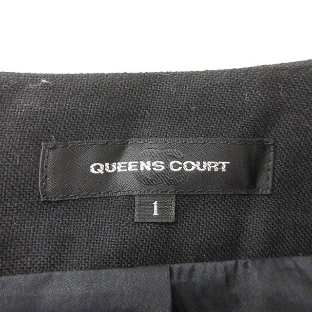 QUEENS COURT(クイーンズコート)のクイーンズコート プリーツスカート ワンボックス ひざ丈 ウール 1 黒 レディースのスカート(ひざ丈スカート)の商品写真