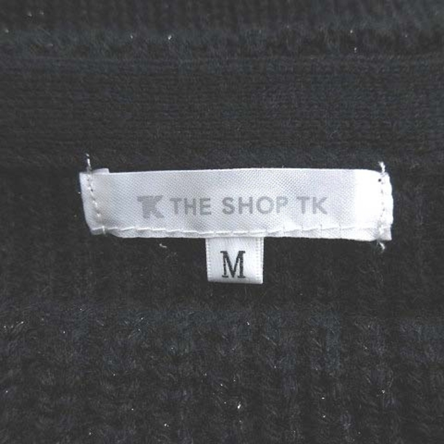 THE SHOP TK(ザショップティーケー)のザショップティーケー リブニット セーター 長袖 ボートネック M 黒 ■MO レディースのトップス(ニット/セーター)の商品写真