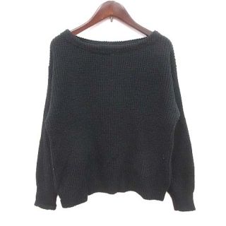 ザショップティーケー(THE SHOP TK)のザショップティーケー リブニット セーター 長袖 ボートネック M 黒 ■MO(ニット/セーター)