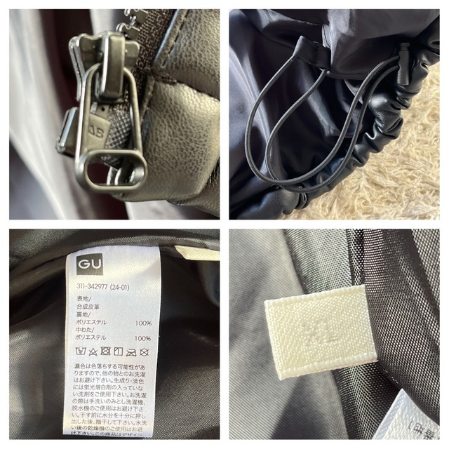 未使用】GU ジーユー ヒートパデッドフェイクレザーブルゾン 未使用】GU ジーユー ヒートパデッドフェイクレザーブルゾン