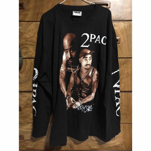 90s 2PAC ロンT 長袖Tシャツ 黒 ブラック XL THE ROXX メンズのトップス(Tシャツ/カットソー(七分/長袖))の商品写真