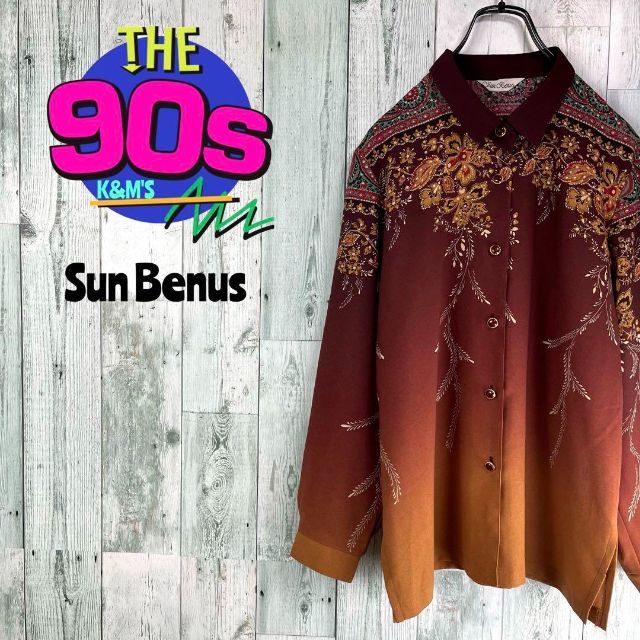 80's Sun Benus 日本製　ペイズリー柄　ヴィンテージ シャツ　個性派