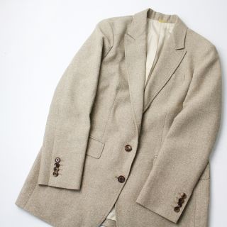 ドゥーズィエムクラス(DEUXIEME CLASSE)の美品 2020AW MUSE Deuxieme Classe ドゥーズィエムクラス Nep Tweed ジャケット 36/ベージュ アウター テーラード-.【2400013185349】(テーラードジャケット)