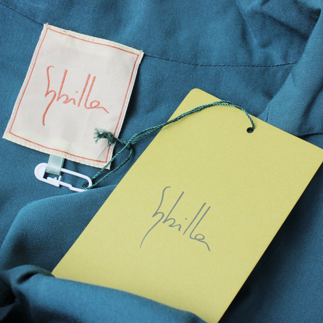 Sybilla(シビラ)の定価5.5万 Sybilla シビラ GBEJQ05500 シャツカラーAラインドレス M/ディープブルー ベルト付き【2400013180313】 レディースのワンピース(その他)の商品写真