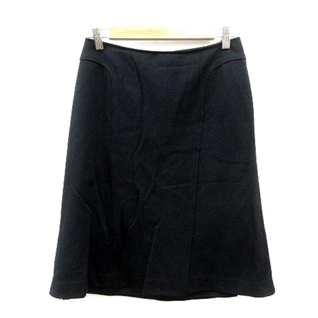NATURAL BEAUTY BASIC(ナチュラルビューティーベーシック)のナチュラルビューティーベーシック フレアスカート ひざ丈 ウール M 黒 レディースのスカート(ひざ丈スカート)の商品写真