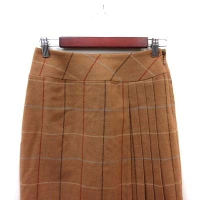 INTERPLANET(インタープラネット)のインタープラネット タイトスカート ミモレ ロング 総柄 ウール 38 ブラウン レディースのスカート(ロングスカート)の商品写真