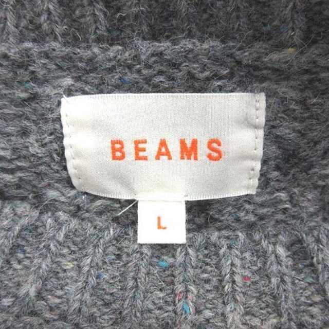 BEAMS(ビームス)のビームス ケーブルニット セーター 長袖 ネップ クルーネック L グレー レディースのトップス(ニット/セーター)の商品写真