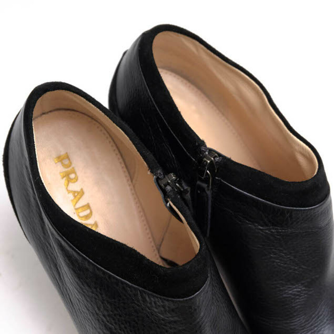 プラダ／PRADA ブーティ ショートブーツ シューズ 靴 レディース 女性 女性用レザー 革 本革 ブラック 黒  1P521A ショートブーツ サイドジップ 4