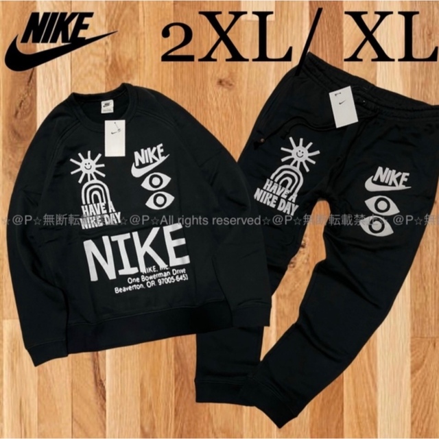 NIKE(ナイキ)の2XL 新品 NIKE ナイキ HAVE A NIKE DAY 上下セット 黒 メンズのトップス(スウェット)の商品写真