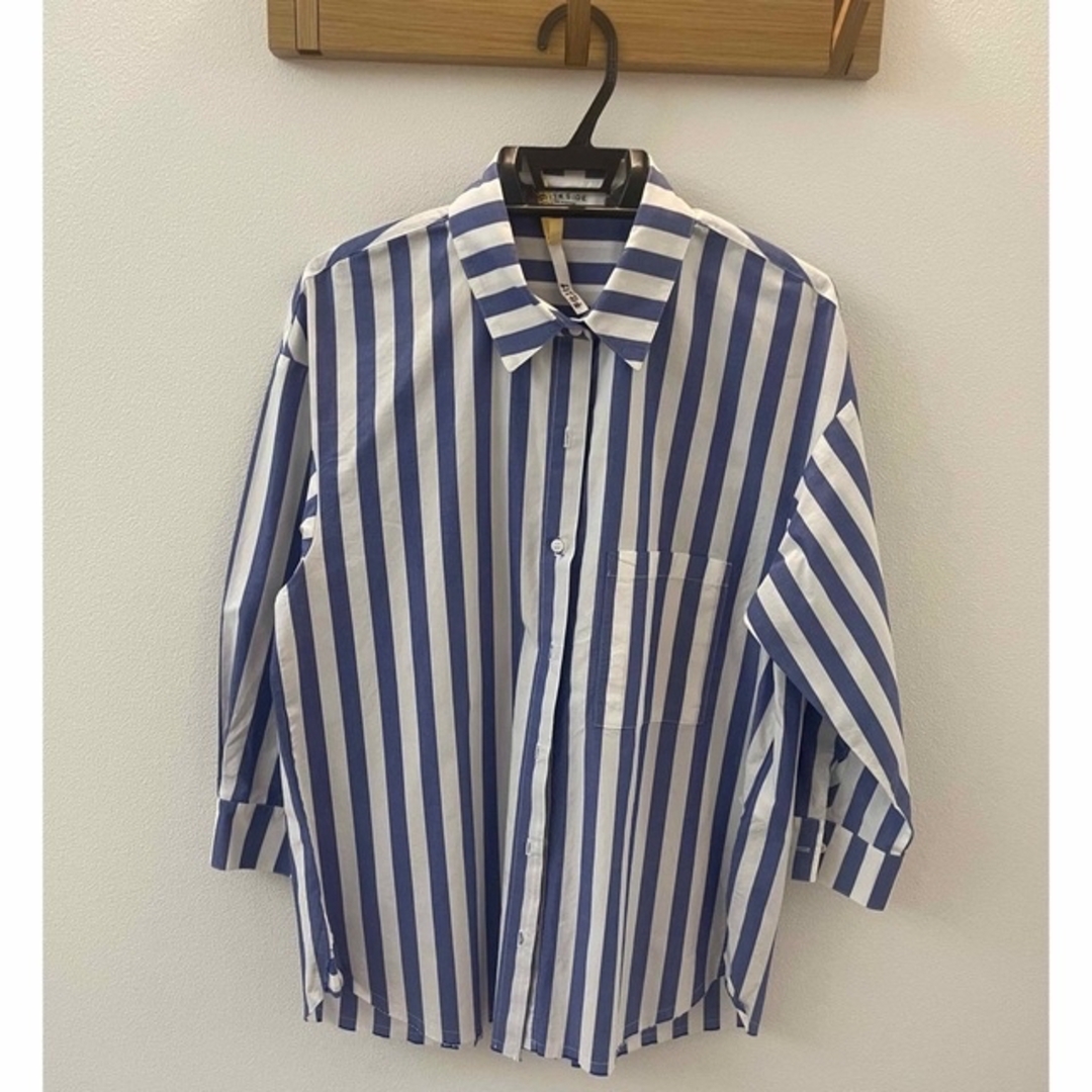 L'Appartement DEUXIEME CLASSE(アパルトモンドゥーズィエムクラス)の STATESIDE STRIPE シャツ◆USED 美品 レディースのトップス(シャツ/ブラウス(長袖/七分))の商品写真