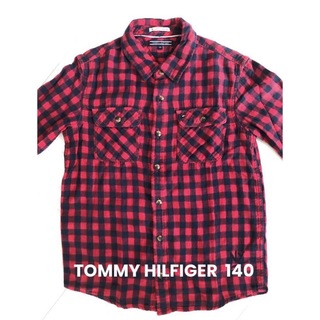 トミーヒルフィガー(TOMMY HILFIGER)のトミーヒルフィガー　シャツ　チェック　赤　140(ブラウス)