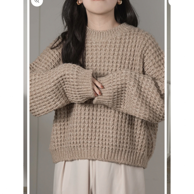 lawgy(ラウジー)のlawgy waffle design knit tops レディースのトップス(ニット/セーター)の商品写真