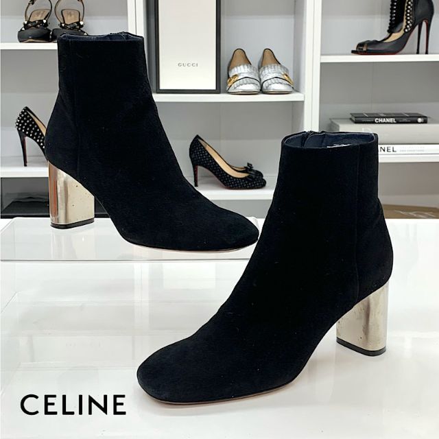 CELINE セリーヌ スエードショートブーツ-