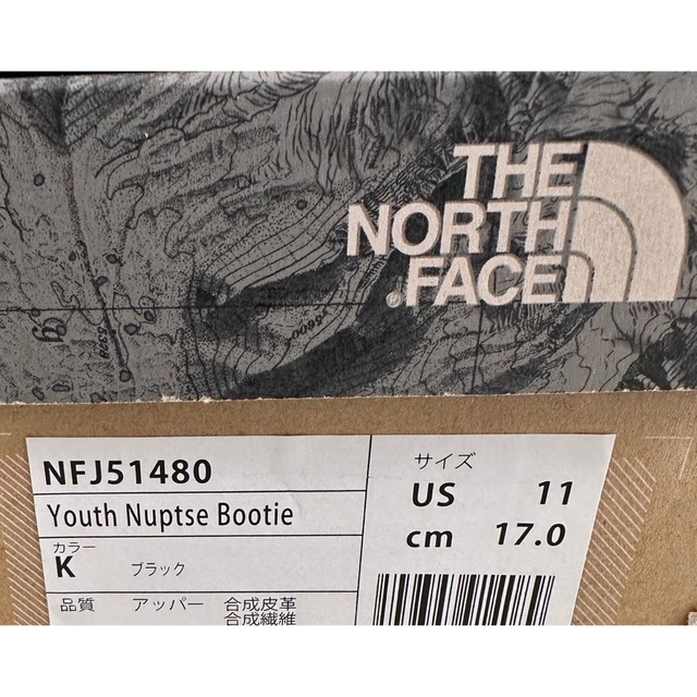 THE NORTH FACE(ザノースフェイス)の最終価格　THE NORTHFACE  ヌプシブーティ　キッズ17cm キッズ/ベビー/マタニティのキッズ靴/シューズ(15cm~)(ブーツ)の商品写真