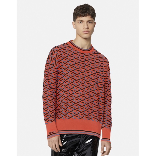 VERSACE ヴェルサーチ ニット セーター ラグレカ柄 未使用☆送料無料 VERSACE ヴェルサーチ ニット セーター ラグレカ柄 未使用☆送料無料