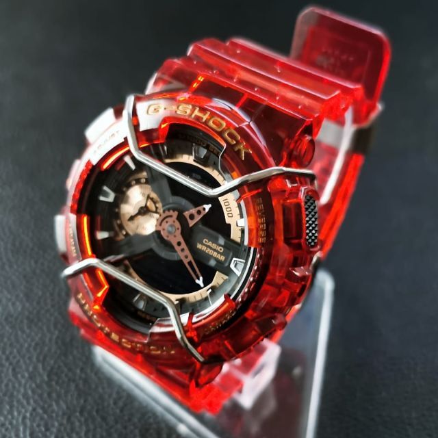 CASIO(カシオ)のG-SHOCK GA-110 [スケルトンレッド] + バンパー + メタル遊環 メンズの時計(腕時計(アナログ))の商品写真