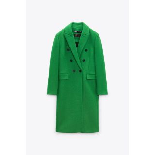 ZARA ウールブレンド テーラードコート Mサイズ グリーン