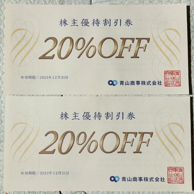 洋服の青山　500円引きクーポン券4枚　　　※有効期限2023年12月末日まで
