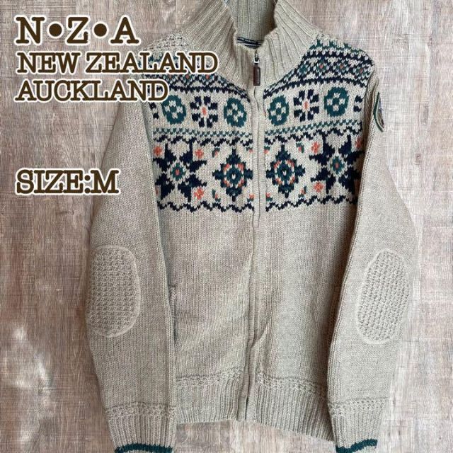 NEW ZEALAND AUCKLAND フルジップニット　ノルディック　M