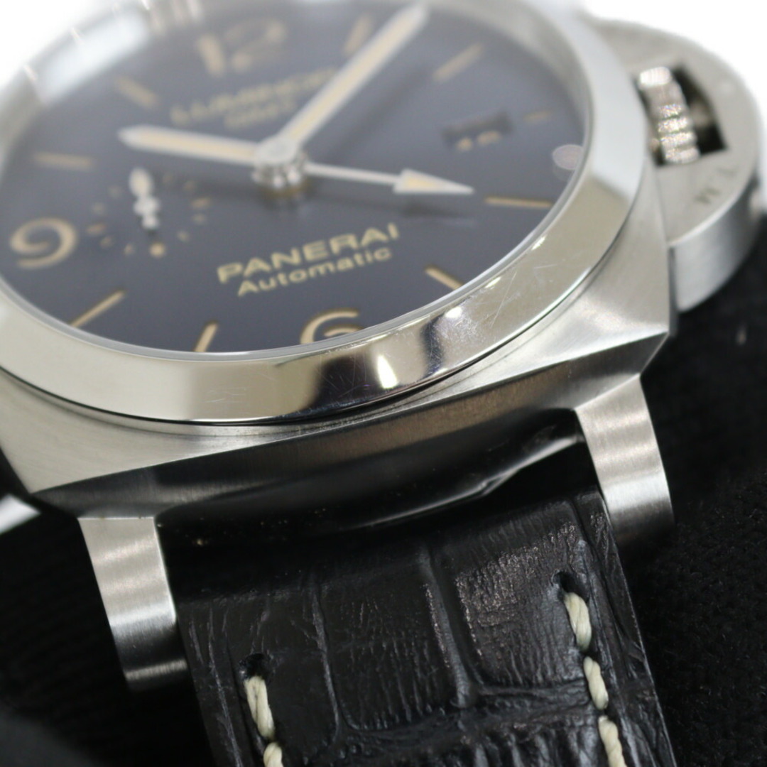 【替えベルト2本付き】OFFICINE PANERAI オフィチーネ パネライ　ルミノール　GMT　44ｍｍ　PAM01033　自動巻き　デイト　スモールセコンド　SS　革ベルト　ラバー　ブルー　ブラック　メンズ　腕時計松前R56号店