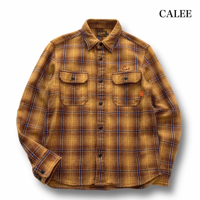 CALEE(キャリー)の【CALEE】 キャリー オンブレチェック 長袖ネルシャツ  刺繍ロゴ 古着 M メンズのトップス(シャツ)の商品写真