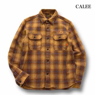 キャリー(CALEE)の【CALEE】 キャリー オンブレチェック 長袖ネルシャツ  刺繍ロゴ 古着 M(シャツ)