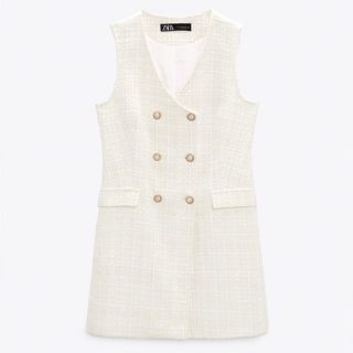 ザラ(ZARA)のZARA ロングテクスチャーベストワンピース(ミニワンピース)