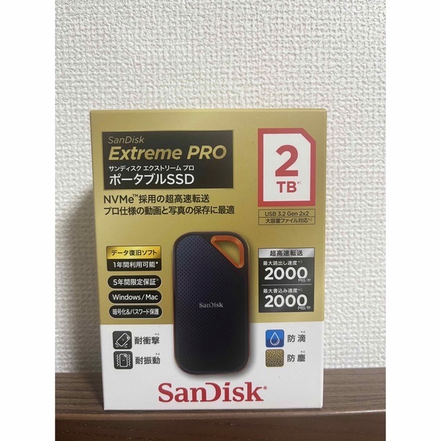 正規品! SanDisk - SanDisk エクストリームプロ ポータブルSSD 2TB