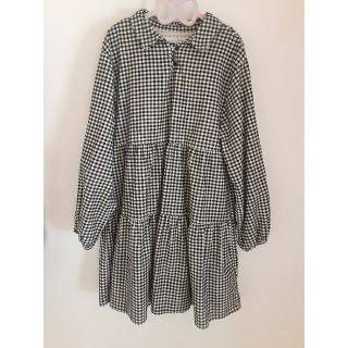 ザラキッズ(ZARA KIDS)の美品　ZARAキッズ　ギンガムチェック　ティアードワンピース　152㎝(ワンピース)