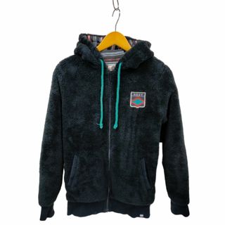 ROXY(ロキシー) 裏地トライプ ロゴワッペン ボア フルジップパーカー