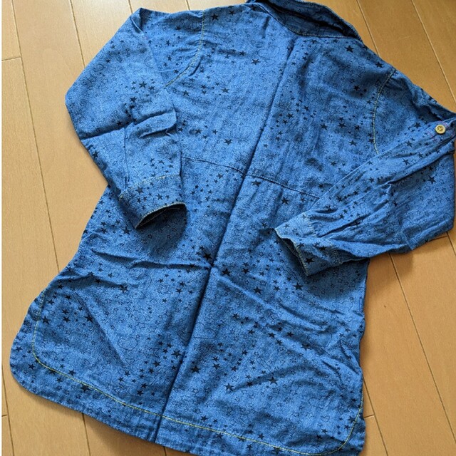 長袖ワンピース　デニムワンピース　長袖トップス チュニック　110 キッズ/ベビー/マタニティのキッズ服女の子用(90cm~)(ワンピース)の商品写真