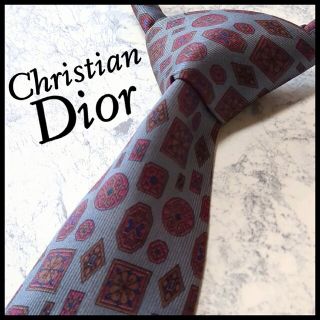 クリスチャンディオール(Christian Dior)の美品 ディオール ブランドネクタイ 薄紫 小紋柄 シルク ビジネス(ネクタイ)