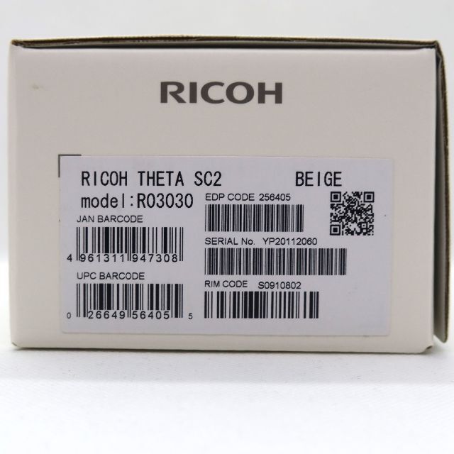 RICOH(リコー)のRICOH THETA SC2 BEIGE 360度撮影カメラ 25枚使用 スマホ/家電/カメラのカメラ(コンパクトデジタルカメラ)の商品写真