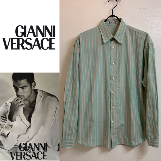 GIANNI VERSACE VINTAGE90s イタリア製 ストライプシャツ