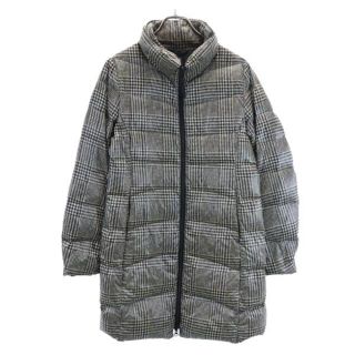 ユニクロ(UNIQLO)のユニクロ チェックプリント ダウンコート L ベージュ系 UNIQLO レディース 【中古】  【230204】(ロングコート)