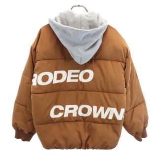 ロデオクラウンズ(RODEO CROWNS)のロデオクラウンズ バックロゴ フーデッド 中綿ジャケット S ブラウン系 Rodeo Crowns レディース 【中古】  【230204】(ロングコート)